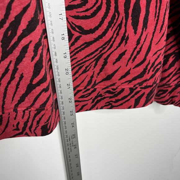 Sundry Sweater Womens Small Red Tiger Print Pullover Crewneck USA Sweatshirt - Picture 6 of 8